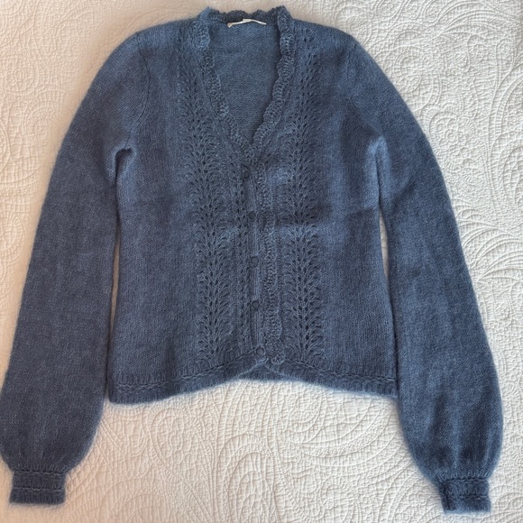 Sezane Angelie Cardigan Vintage Blue - Size XXS - Picture 5 of 5